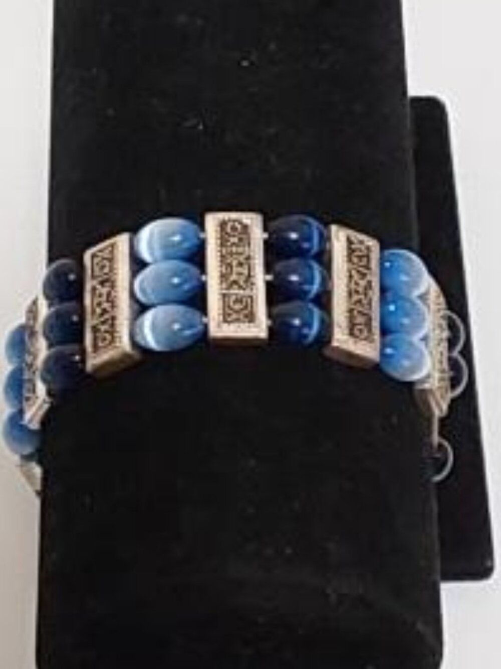 Blue Beaded Stretch Bracelet
